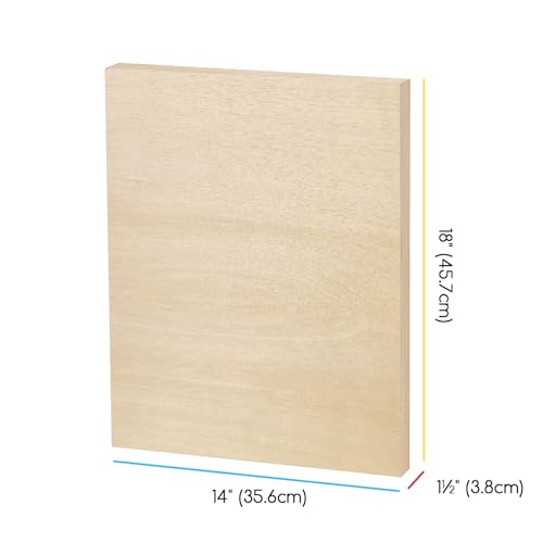 MEEDEN Unfinished Wood Canvas Board: 1-1/2" Deep 14x18” Wooden Canvas Panel Pack of 2 - Blank Cradled Wood Art Board for Painting - size: 14x18/2 Pcs