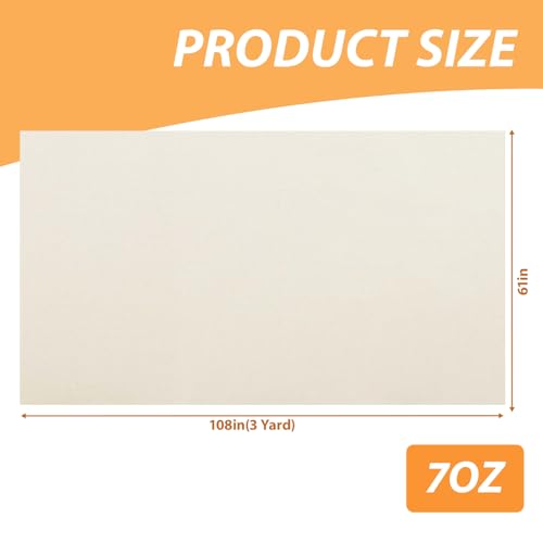 Cotton Canvas Fabric | Natural Cotton Duck Canvas Fabric for Painting, Sewing, Bags Making, Arts & Crafts (7oz, 3 Yard) - color: 7oz, size: 3 Yard