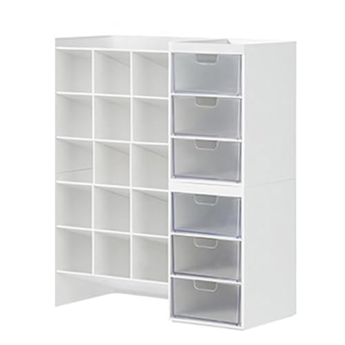 Stacking Marker 6-grid Inclined Pen Slots Large Capacity Desk Marker Storage Holder With 3 Drawers - color: Double layer