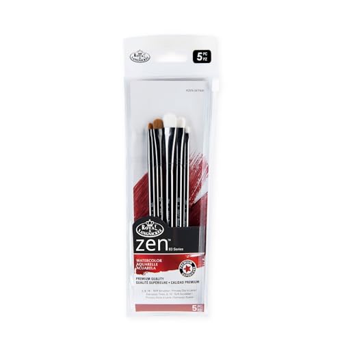 Royal & Langnickel Zen 5 Piece Watercolour Scrubber Paint Brush Set