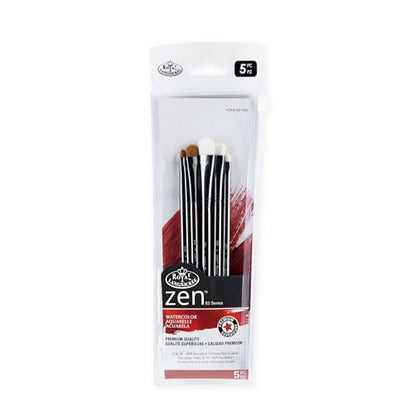 Royal & Langnickel Zen 5 Piece Watercolour Scrubber Paint Brush Set