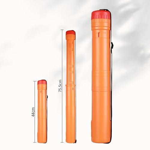 Extendable Poster Tube, Extendable from 17" to 29" Telescopic Drawing Tube, Round, with Strap, Art Painting Tube for Drawings, Orange