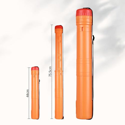 Extendable Poster Tube, Extendable from 17" to 29" Telescopic Drawing Tube, Round, with Strap, Art Painting Tube for Drawings, Orange