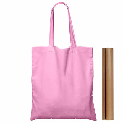 NPBAG 15 Pack 15'' X 16'' Baby Pink Cotton Tote Bags, Blank Bulk Cloth bags with 1pc of PTFE Teflon Sheet - color: Baby Pink, size: Medium