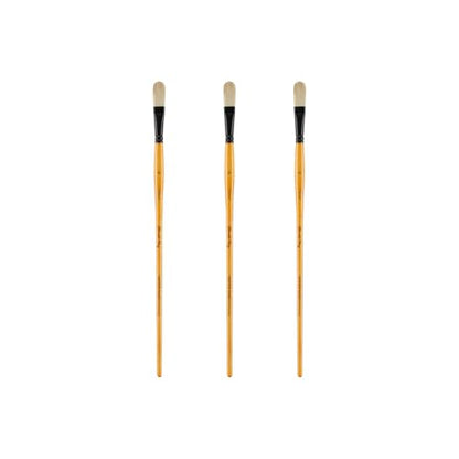 Creative Mark Mimik Hog Professional Synthetic Hog Bristle Paint Brush - Versatile Alternative to Natural Hog Hair Paint Brushes for Oil Painting, Acrylics, Inks, Dyes, Gauce & Watercolors - size: Filbert # 6