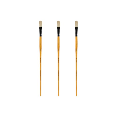 Creative Mark Mimik Hog Professional Synthetic Hog Bristle Paint Brush - Versatile Alternative to Natural Hog Hair Paint Brushes for Oil Painting, Acrylics, Inks, Dyes, Gauce & Watercolors - size: Filbert # 6