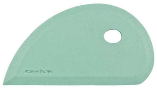 Zoie + Chloe Multipurpose Silicone Bowl Scraper - Dough Scraper for Cleaning Mixing Bowls, Baking Pan - Silicone Scraper Spatula For Painting, Smoothing, Frosting, Cake Decorating - Blue, 7x3.75" - color: Blue