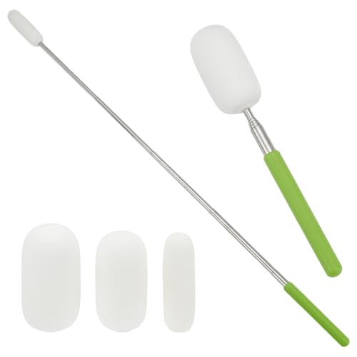 UNICRAFTALE Telescoping Sponge Stick for Pottery with 3Pcs Detachable Sponge Head Adjustable Sponge Rods with Green Handle for Water Removal from Tall or Narrow Pottery Extends Up to 39 Inches Long