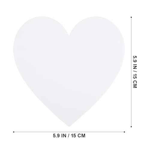 Gadpiparty 5pcs Heart Shaped Canvas Cotton Painting Board Blank Canvas Frame Cotton Panel Boards Art Paintings Board Oil Paint Canvas Sketchpad for Craft (White)