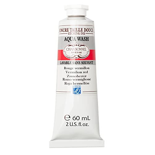 Charbonnel Aqua Wash Etching Ink, 60ml Tube, S3, Vermilion Red 393 - color: Vermilion Red, size: 2 fl oz