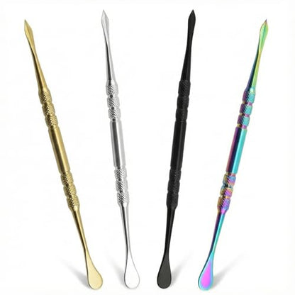 4 Pcs Wax Carving Tools Set, Stainless Steel Double-Ended Sculpting Tools for Wax Clay Pottery, Non-Slip Grip Detail Modeling Tools for Sculpting, Carving, Shaping & Jewelry Making(4.8inch）