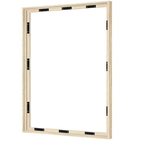 Abtgt 18x24 Canvas Floating Frame with 0.9" Deep, 18x24 Floater Frames for Canvas Paintings with Adhesive, Vertical or Horizontal Wall Art frame for Prints Oil Painting Diamond Decor, Natural, 1 Pack - color: Natural, size: 18x24