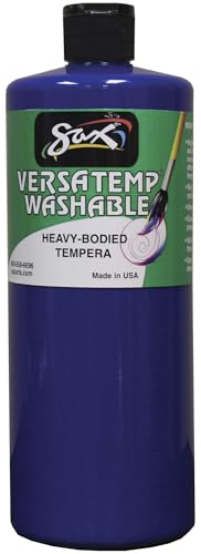 Sax Washable Versatemp Heavy Bodied Tempera Paint, Primary Blue, 1 Quart