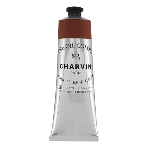 Charvin Extra Fine Oil Paint 150 mL Tube Burnt Sienna – Professional Artist Oil Color, Archival Quality, Smooth Finish, Nature-Inspired Tone - color: Burnt Sienna