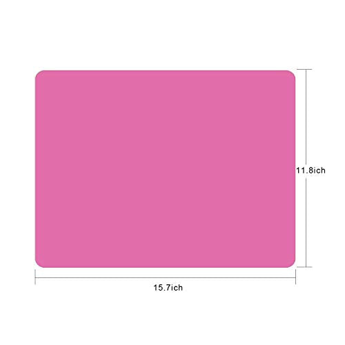 Silicone Placemats, Food-Grade Non-Slip Waterproof, Dining, Stain Resistant, Countertop Protector, Kitchen Counter Mat, Heat Resistant, Baking mat Dishwasher Safe (15.7x11.8Inch-4pack, Rose) - color: Rose, size: 15.7x11.8Inch-4pack