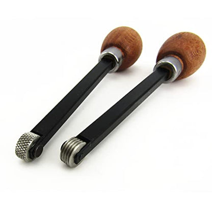2pcs Printmaking Woodcut Copperplate Resin Board Engrave Etching Print Leathercraft Embossing Carve Roulette Wheel Tool Set
