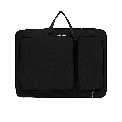 8K Artist Portfolio Case Art Backpack Drawing Board Bag Art Carrying Storage Bag Artist Portfolio Bag Adjustable Shoulder Straps Artist Travel Tote Bag for Drawing Painting Sketching Artwork Supplies - color: Dark black