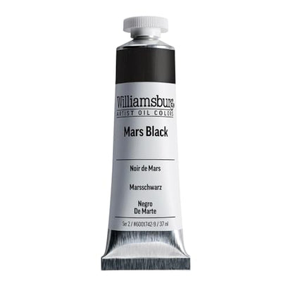 Williamsburg Artist Oil Colors by GOLDEN, Mars Black, 37 ml tube, Professional Oil Paint, Opaque - color: Mars Black, size: 1.25 Fl Oz (Pack of 1)