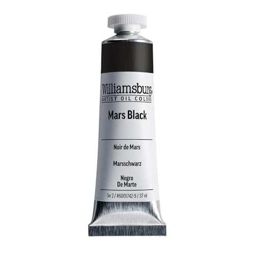 Williamsburg Artist Oil Colors by GOLDEN, Mars Black, 37 ml tube, Professional Oil Paint, Opaque - color: Mars Black, size: 1.25 Fl Oz (Pack of 1)