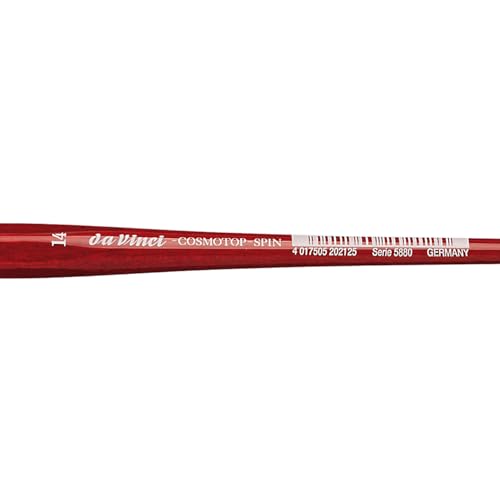 da Vinci Watercolor Series 5880 CosmoTop Spin Paint Brush, Flat Synthetic with Red Handle, Size 14 (5880-14) - size: Size 14, style: Flat