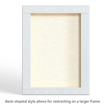 PHOENIX 12x16 Inch Pack of 2 Artist Canvas - Stretched Canvases for Painting - 3/4 Inch Profile, 100% Cotton 11 Oz. Gesso Primed White Blank Professional Canvas Oil & Acrylic Paints - size: 12"x16", style: Traditional