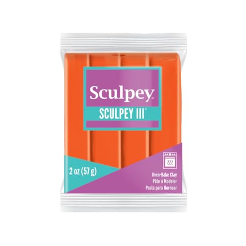 Sculpey Oven-Bake Polymer Clay, Sculpey III Just Orange, 2 oz. Bar, Perfect for Jewelry, Home Decor, and General Crafting, Class Pack of 30 Bars, 60 oz. Total - color: Just Orange (30-Pack)