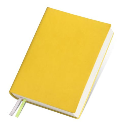 Thick Blank Journal Notebook 400 Pages , A6 Unlined Plain Sketchbook , 100gsm Thick Paper Hardcover Soft Leather Cover, No Lines Drawing Pad Memo Diary Writing Art Notepad ，3.9 × 5.5 (Lemon Yellow-400 Page) - color: Lemon Yellow-400 Page