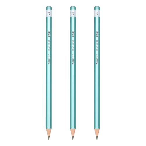 PATIKIL 2B Drawing Pencils for Sketching, Set of 3 Hexagonal Graphite Sketch Pencils Professional Sketching Art Supplies for Drawing Shading Writing Art Artists Beginners, Black - style: 2B