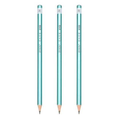 PATIKIL 2B Drawing Pencils for Sketching, Set of 3 Hexagonal Graphite Sketch Pencils Professional Sketching Art Supplies for Drawing Shading Writing Art Artists Beginners, Black - style: 2B