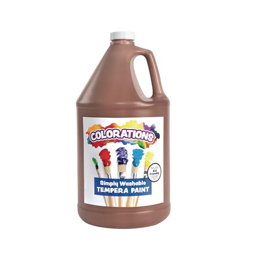 Colorations Paraben-Free Washable Tempera Paint for Kids - 1 Gallon Value Size. Vibrant Brown, Non-Toxic and Made in The USA - color: Brown
