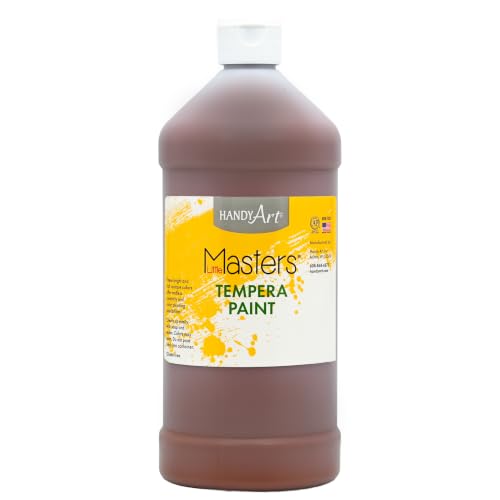 Handy Art Little Masters Tempera Paint, Brown, 32 oz Bottle, Bright & Mixable, High Opacity, Washable Colors for Classroom, Students, Kids, Young Artists, Safe & Non-Toxic, Made in USA - color: Brown, size: 32 Fl Oz (Pack of 1)