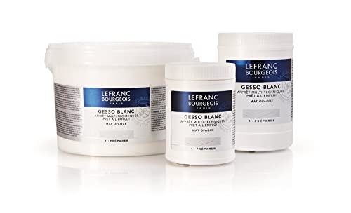 Lefranc & Bourgeois 300658 Gesso, White, Universalgrundierung Acrylic Painting, Ready to Use – Matte Opaque Opaque for Canvas, Paper, Stone, Wood, Plaster 2.5 Litre Bucket