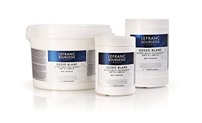 Lefranc & Bourgeois 300658 Gesso, White, Universalgrundierung Acrylic Painting, Ready to Use – Matte Opaque Opaque for Canvas, Paper, Stone, Wood, Plaster 2.5 Litre Bucket