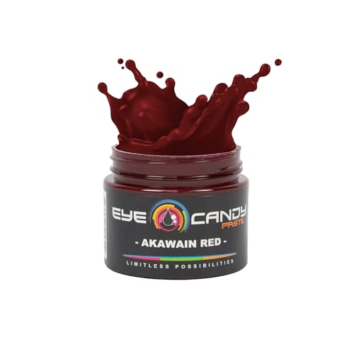 Eye Candy Resin Pigment Paste – Highly Pigmented Epoxy Color, 2 oz, Solid Non-Metallic, Mixable for Custom Shades (Akawain Red) - color: Akawain Red