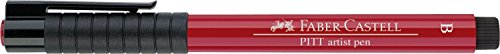 Faber-Castell Art & Graphic Pitt Artist Pen Brush India Ink Pen, Deep Scarlet Red, Single Pitt Pen, For Art, Craft, Drawing, Sketching, Home, School, University, Colouring - color: Deep Scarlet Red, size: 1 Count (Pack of 1)