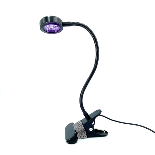 5W Gooseneck UV Light for Resin Curing, 395-405nm LED UV Curing Lamp with 12" Flexible Arm & Steel Clamp for Resin Molds, Jewelry Making, DIY Crafts, Gel X Nails, Nail Polish