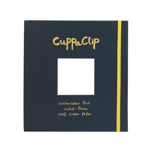 CuppaClip Watercolor Paper Pad Cover Illustration Pure Cotton Pulp Cold Press 300GSM Acid-Free Hardback Watercolor Book (Navy Blue) - color: Navy blue