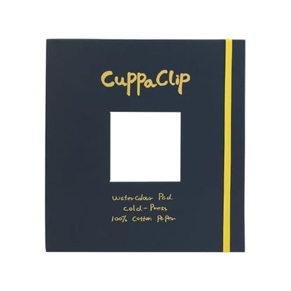 CuppaClip Watercolor Paper Pad Cover Illustration Pure Cotton Pulp Cold Press 300GSM Acid-Free Hardback Watercolor Book (Navy Blue) - color: Navy blue
