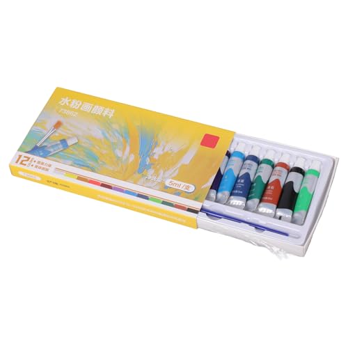 Gouache Pigment Tubes (5ml / Tube) 12 Color Gouache Painting Color Water-Based Paint for Art Painting Grade