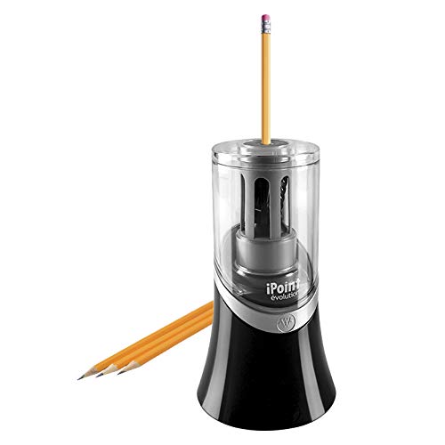 Westcott 14888 iPoint Evolution Electric Pencil Sharpener, Black and Silver