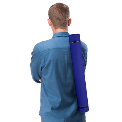 JJRING Blue Poster Tube, 25" to 40" Extendable Poster Storage Holder Tube with Carrying Strap, Poster Carrying Case for Blueprints, Scrolls, Maps and Architect Papers - color: Blue