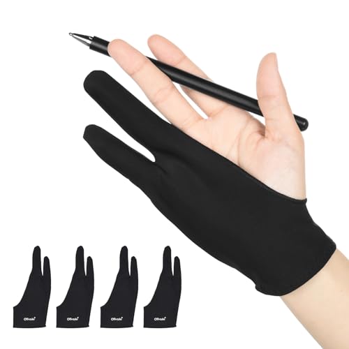 OTraki 4 Pack Artist Drawing Gloves for Digital Tablet Paper Sketching - size: Large