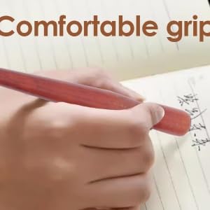 10 Pcs Dip Pen Set Nib Pen Holder Comic Dip Wooden Pen Nib Holder for Art Painting English Calligraphy (Annatto Color) - color: Annatto Color