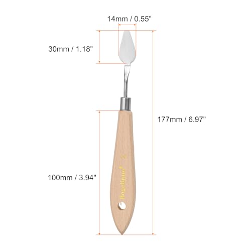 HARFINGTON 4pcs 2# Painting Palette Knife Pointy Stainless Steel Art Spatula Painting Pallet Knives Scrapers Tools with Plastic Handle for Acrylic Oil Canvas Mixing Spreading - size: 30mm x 14mm