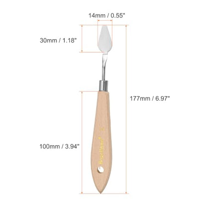 HARFINGTON 4pcs 2# Painting Palette Knife Pointy Stainless Steel Art Spatula Painting Pallet Knives Scrapers Tools with Plastic Handle for Acrylic Oil Canvas Mixing Spreading - size: 30mm x 14mm