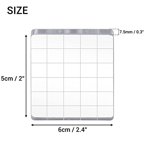 6 Pieces Stamp Block Clear Acrylic Stamping Blocks Tools Set with Grid Lines for DIY Crafts Scrapbooking Card Making Ornaments Stamping Projects
