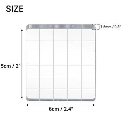 6 Pieces Stamp Block Clear Acrylic Stamping Blocks Tools Set with Grid Lines for DIY Crafts Scrapbooking Card Making Ornaments Stamping Projects