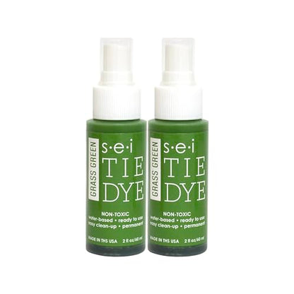 S.E.I. Grass Green Tie Dye Spray Bottle: 2oz. Non Toxic Fabric Dye Spray, DIY Permanent Clothing Dye, One Step, Ready to Use Tie Dye Supplies - 2 Pack - color: Grass Green, size: 2-Ounces