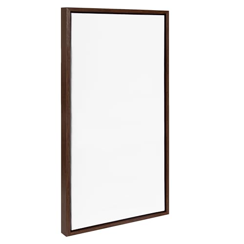 Kate and Laurel Sylvie Blank Framed Canvas Wall Art; 14x26.5 Brown; Modern Empty Canvas for Paint-Your-Own Art; Ready to Paint Premium Canvas Already Framed - color: Sylvie Walnut