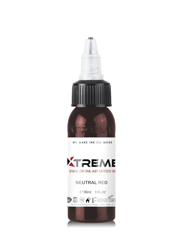 Xtreme Tattoo Ink, Versatile Medium Viscosity for Precision Tattooing, Rich Hue, Quick Healing, Acrylic-Free, Water Based and Premium Quality - Ready-to-Use Tattoo Ink (Neutral Red, 1 oz) - color: Neutral Red, size: 1 oz